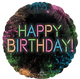 18" Happy Birthday Glowy Balloon