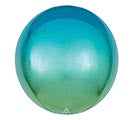 16" Blue and Green Ombre Orbz Balloon