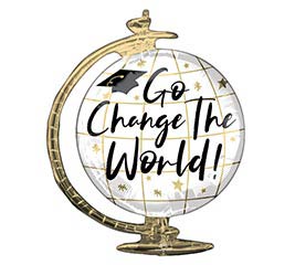23" Go Change The World Grad Balloon