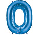 34" Blue Number Zero Balloon