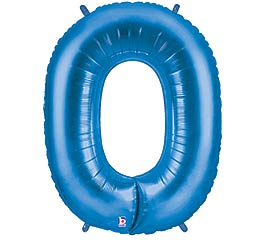 40" Sapphire Number Zero Balloon