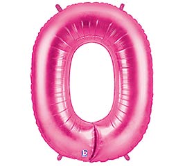40" Pink Number Zero Balloon