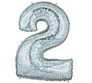 34" Number Two Holographic Balloon