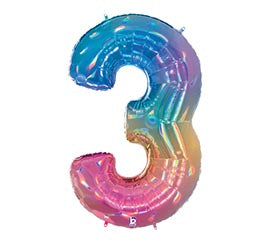 40" Opal Number Three Balloon