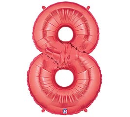 34" Red Number Eight Balloon