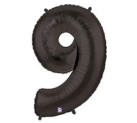 34" Onyx Black Number Nine Balloon