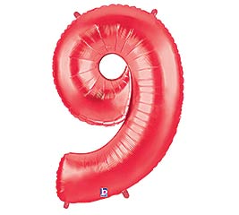 34" Red Number Nine Balloon