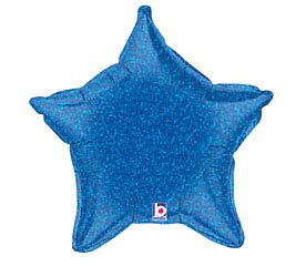 Holographic Blue Star 21" Balloon