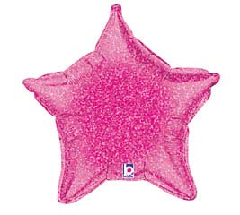 Pink Holographic Star 21" Balloon