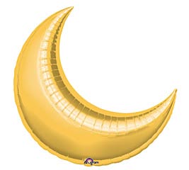 Gold Crescent Moon 35" Balloon