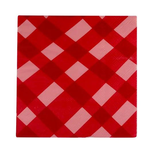 Red and Pink Plaid Napkins