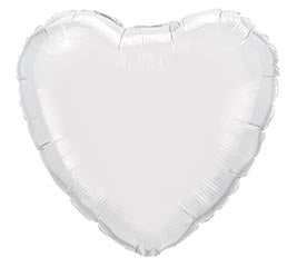 18" White Heart Balloon