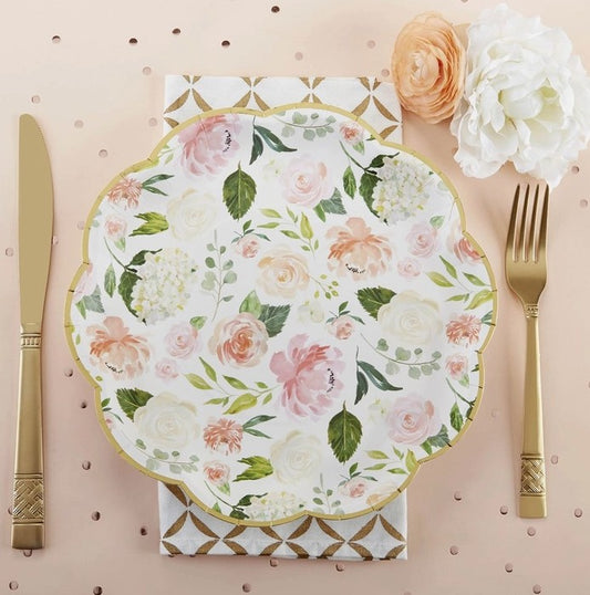 Floral Large Paper Plates