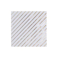 White and Gold Striped Cocktail Napkins