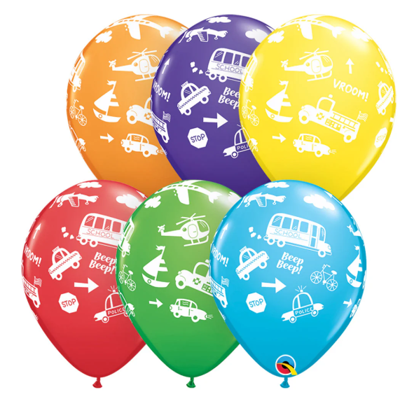 Transportation Balloons - 6pk