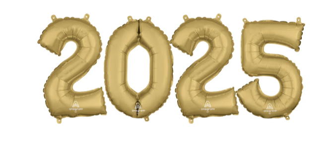 2025 Air-Filled Balloons - Gold