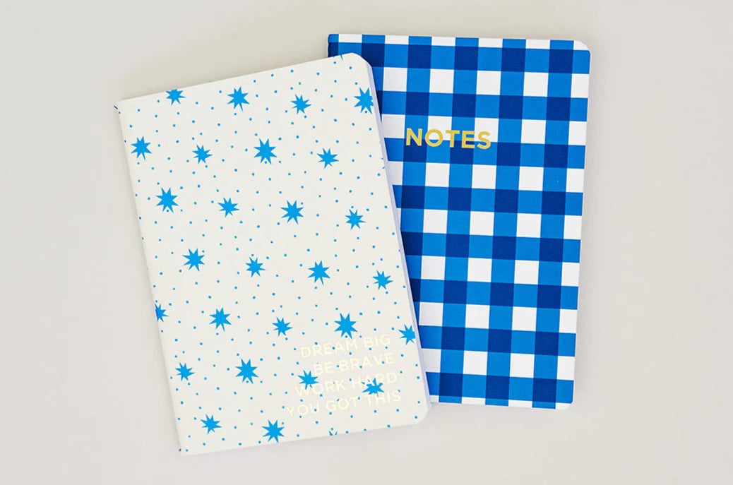 Gingham/Stars Notebook Set