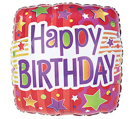 17" Red Happy Birthday