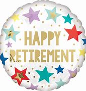 18" Happy Retirement White Stars
