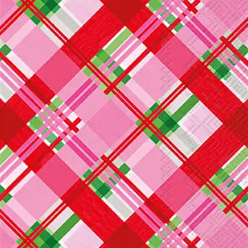 Pink Plaid Christmas Napkins