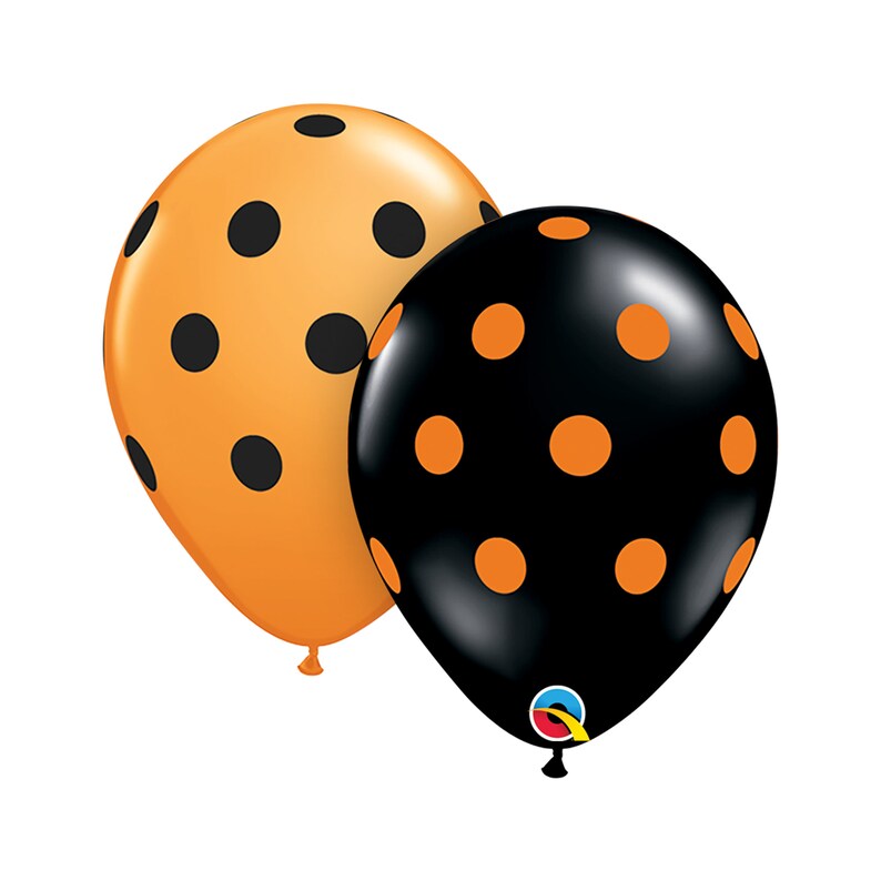 11" Assorted Halloween Polka Dot Balloon