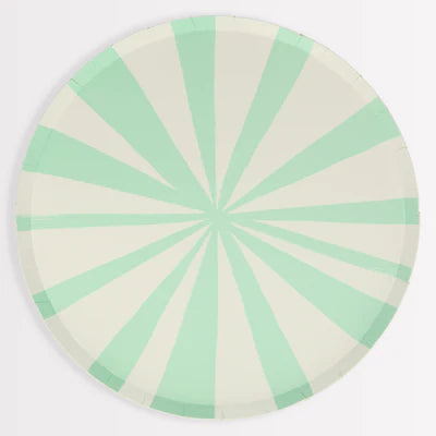 Mint Stripe Dinner Plates