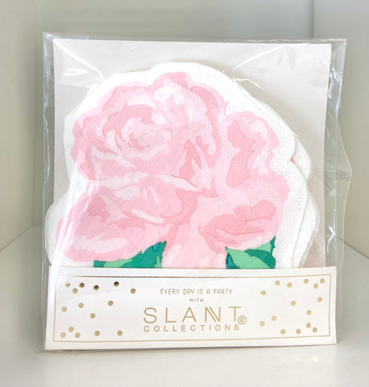 Pink Flower Shaped Napkins