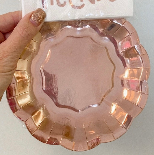 Rose Gold Flower Shaped Plates