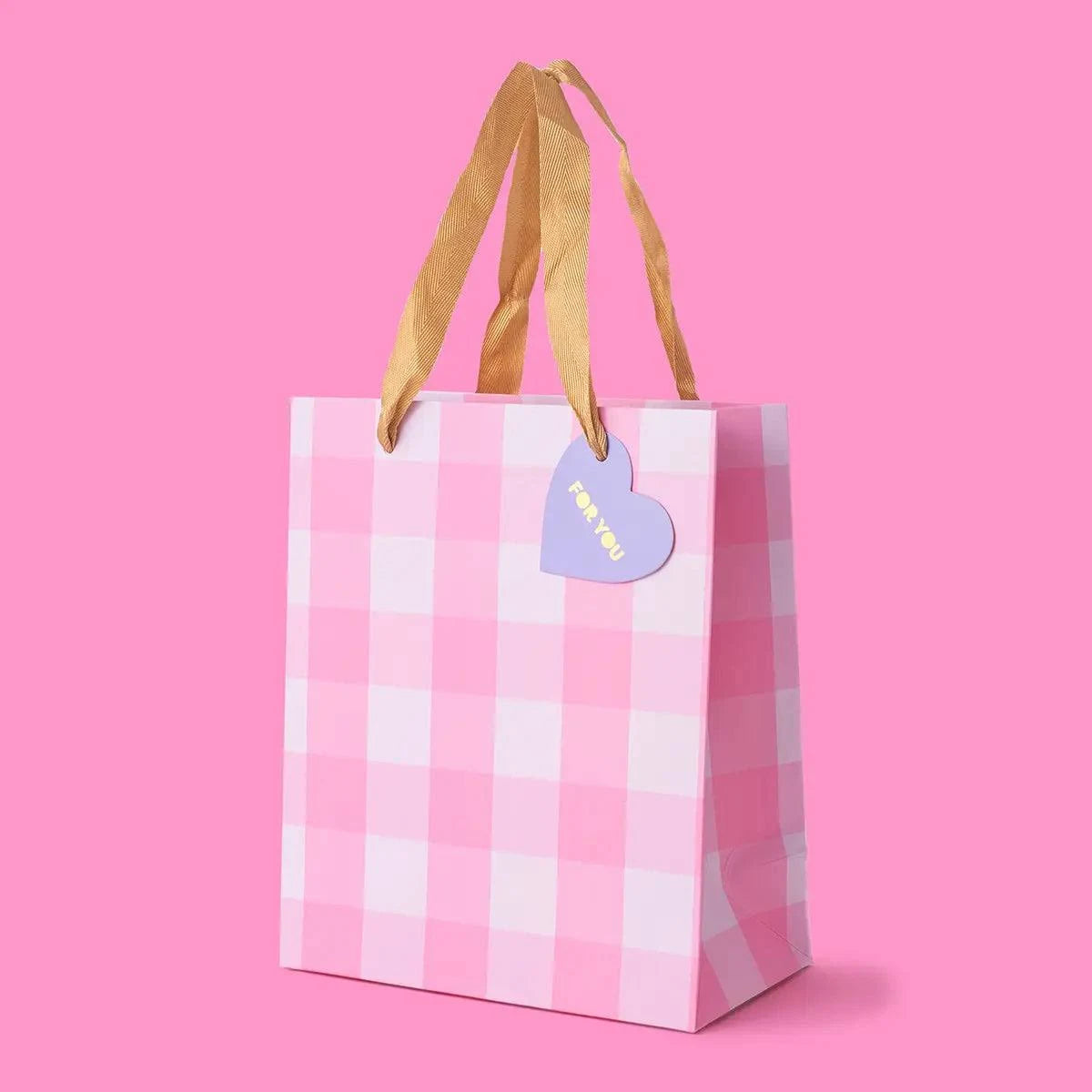 Pink Gingham Gift Bag
