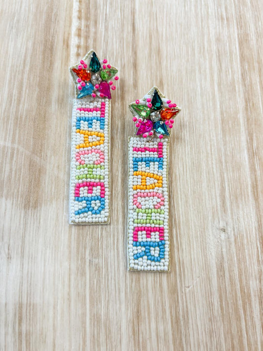 Beaded Teacher Earrings