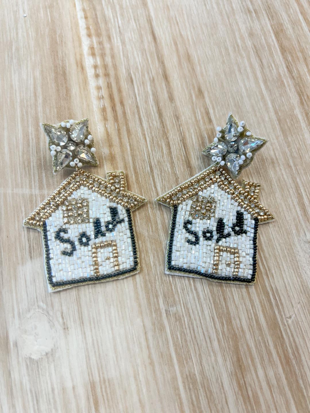 Beaded House Earrings