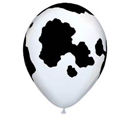 11" White Cow Print Balloon