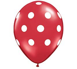 11" Red Polka Dot Balloon