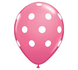 11" Rose Polka Dot Balloon