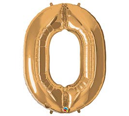 Gold 34'' Number Zero Balloon