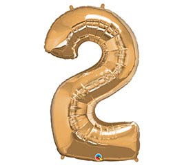 34'' Number Two Gold Balloon