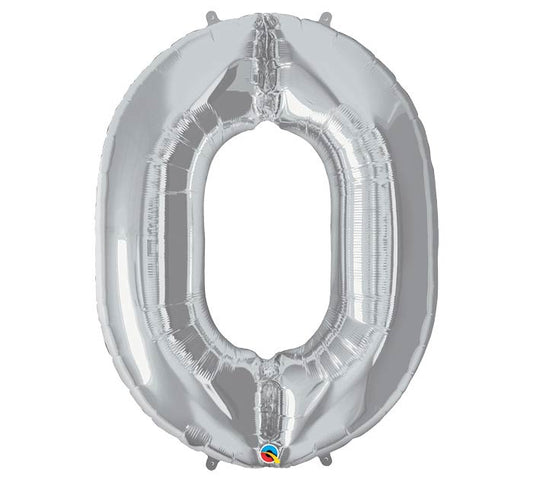 34'' Number Zero Silver Balloon