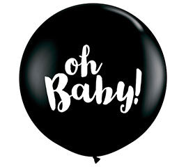 3ft 'Oh Baby' Onyx Black Balloon