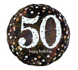 18" Happy Birthday 50 Sparkling Balloon