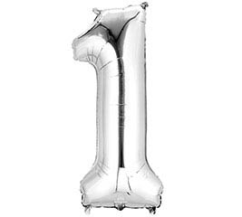 34'' Number One Silver Balloon