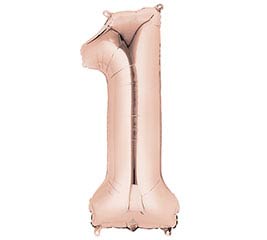 34' 'Number One Rose Gold Balloon