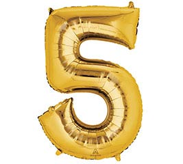 34'' Gold Number Five Balloon