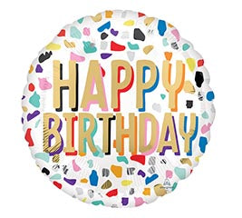 17" Happy Birthday Confetti Balloons
