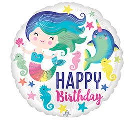 17" Mermaid Happy Birthday
