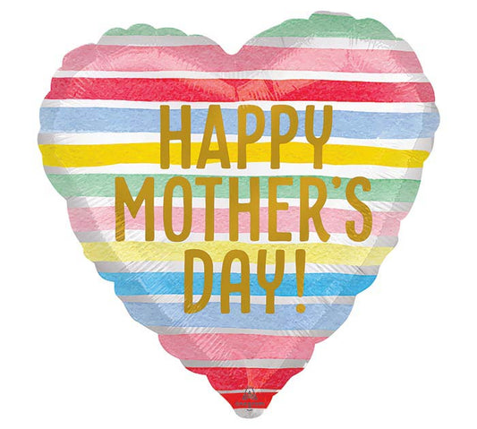 18" Striped Happy Mother's Day Balloon