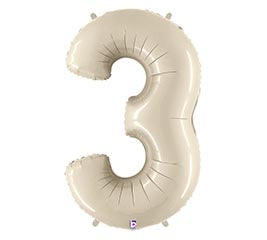 34'' Number Three White Sand Balloon