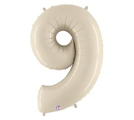 34'' Number Nine White Sand Balloon