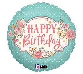 18" Happy Birthday Vintage Balloon