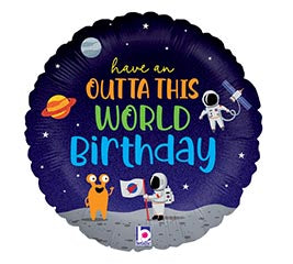 18" Happy Birthday Outta This World Balloon