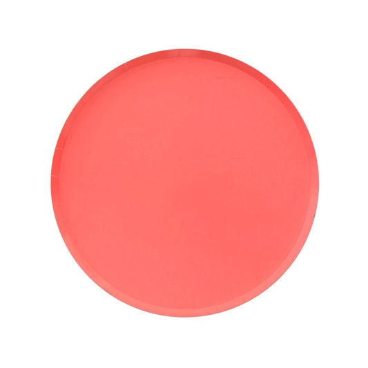 Coral Large Low Rim Plates- 8 pk